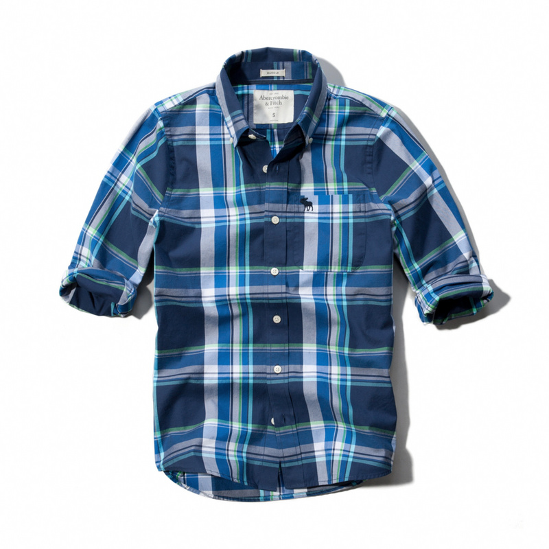 Abercrombie Fitch Hombres Necesidad Algodón Camisa AF6935